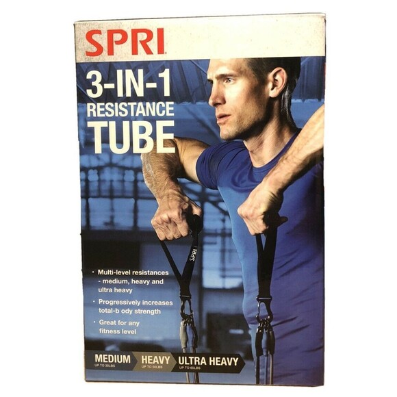 SPRI Resistance Tube Ultra Heavy Home Exercise Workout Bands Up to 60 lbs - Picture 1 of 4